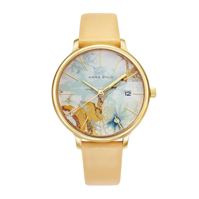 Aries Gold Enchant Fleur Yellow Women's Watch - Sapphire Glass | L 5035 G-Orfl 1