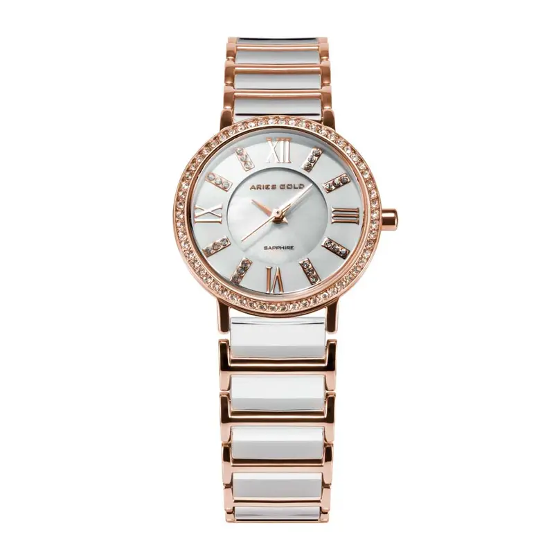 Aries Gold Enchant Glitter White Women's Watch - Ceramic Inlay | Ps 310L Rg-White 1