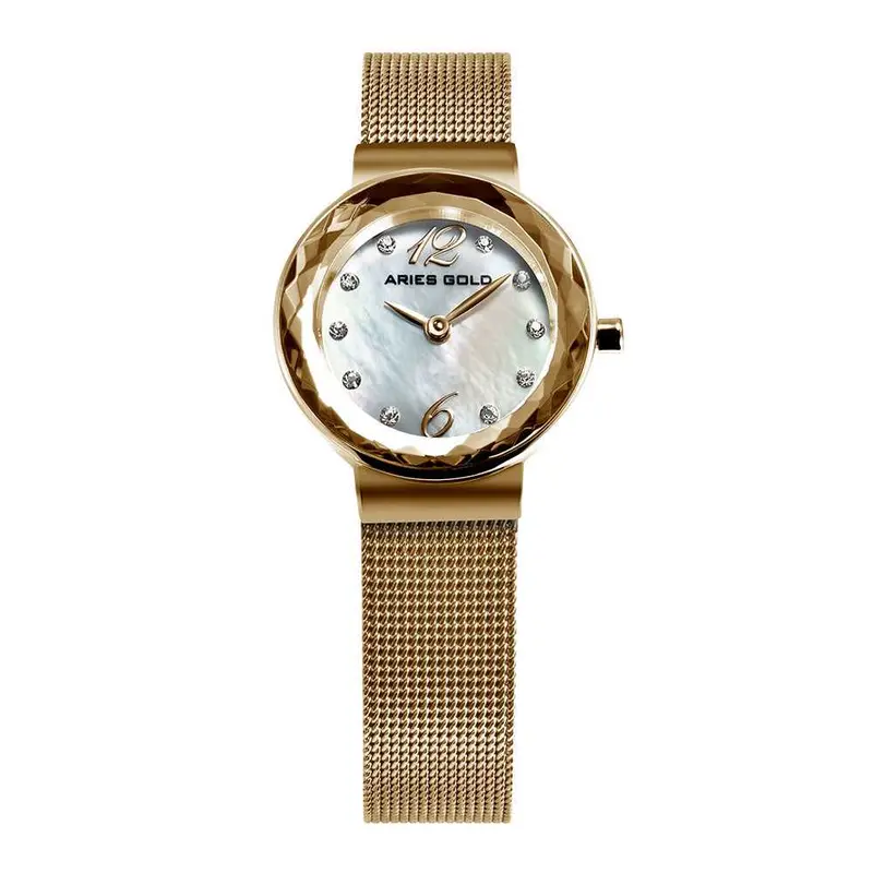 Aries Gold Enchant Jewel Gold Women's Watch - Mesh Strap | L 5026 G-Mop 1