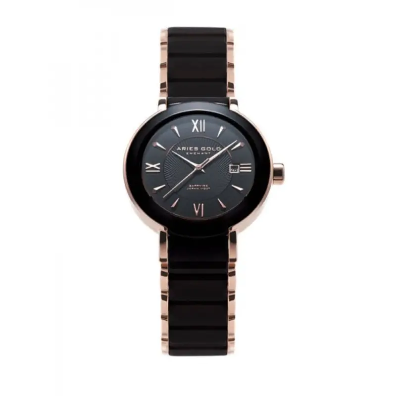 Aries Gold Enchant Lumina Black Women's Watch - Ceramic Inlay | L 8146L Bk-Black 1