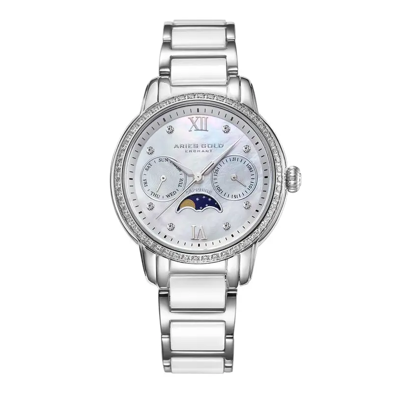 Aries Gold Enchant Luna White Women's Watch - Ceramic Inlay | L 58010L S-Mp 1