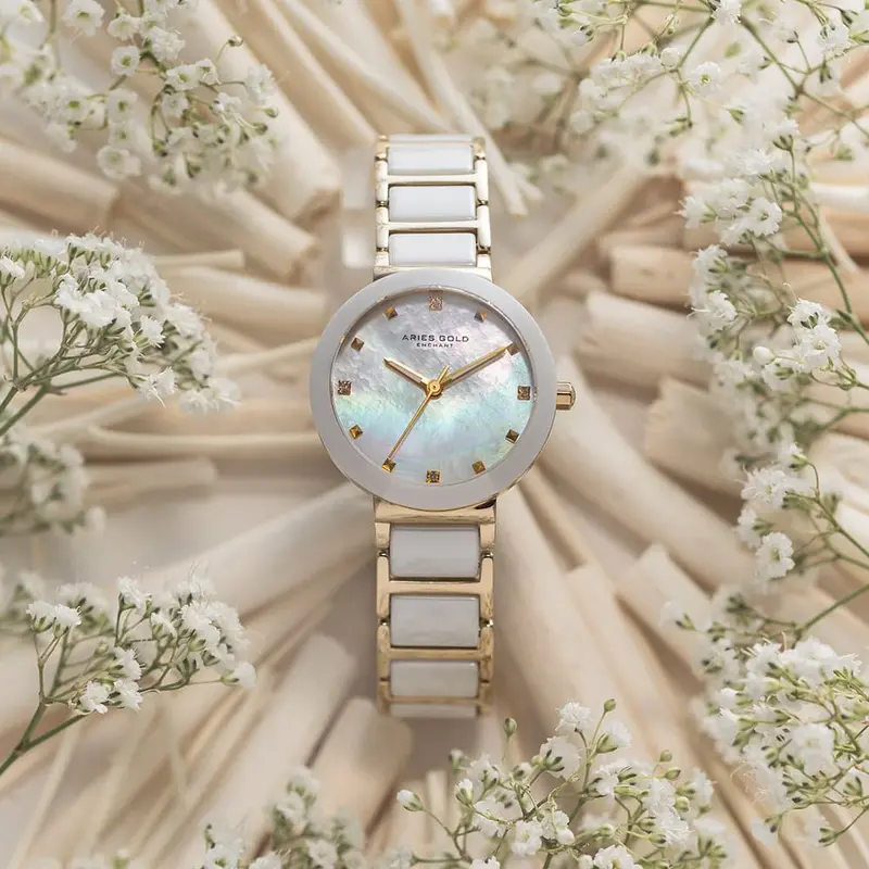 Aries Gold Enchant Persia White Women's Watch - Ceramic Inlay | L 5006Z G-Mp 2