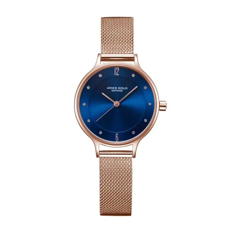Aries Gold Enchant Rose Gold Women's Watch - Mesh Strap | L 5033Z Rg-Bu 1