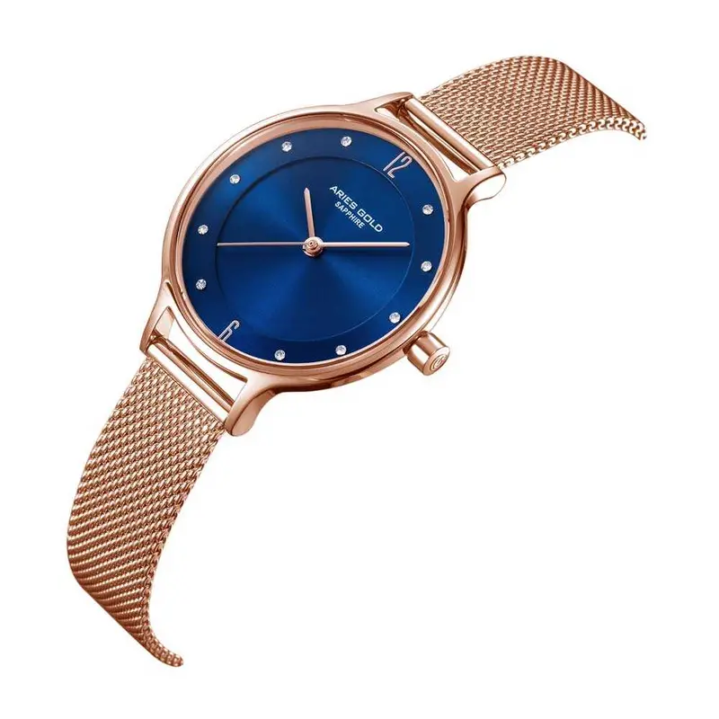 Aries Gold Enchant Rose Gold Women's Watch - Mesh Strap | L 5033Z Rg-Bu 2