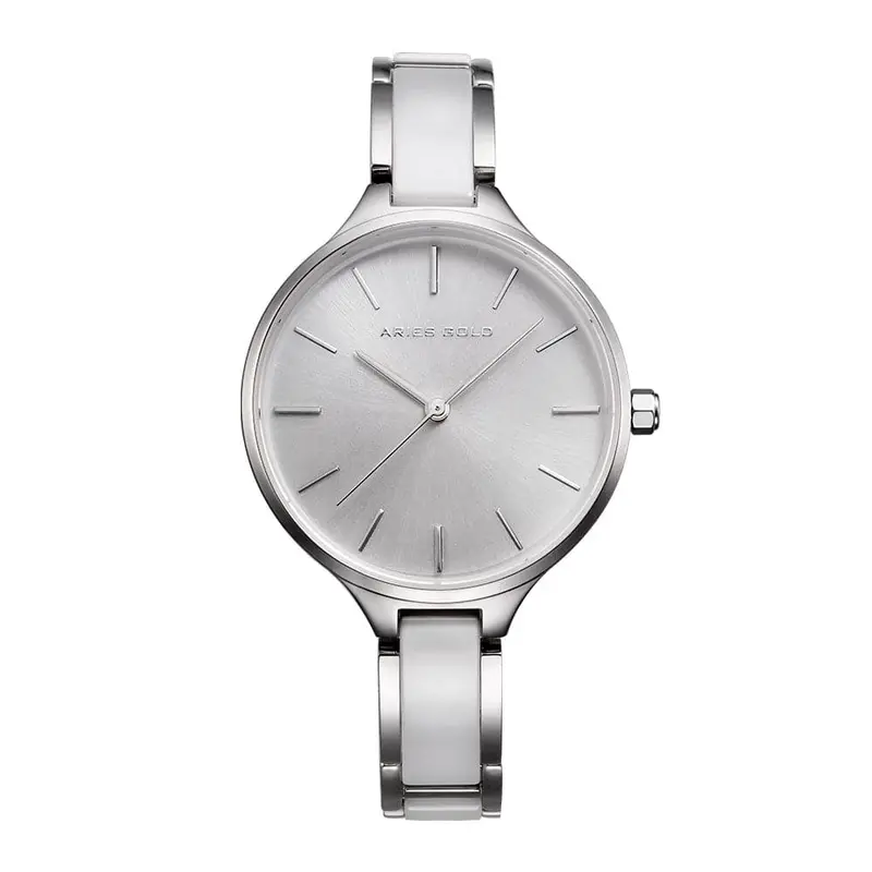 Aries Gold Enchant Silver Women's Watch - Ceramic Inlay | L 5036Z S-S 1