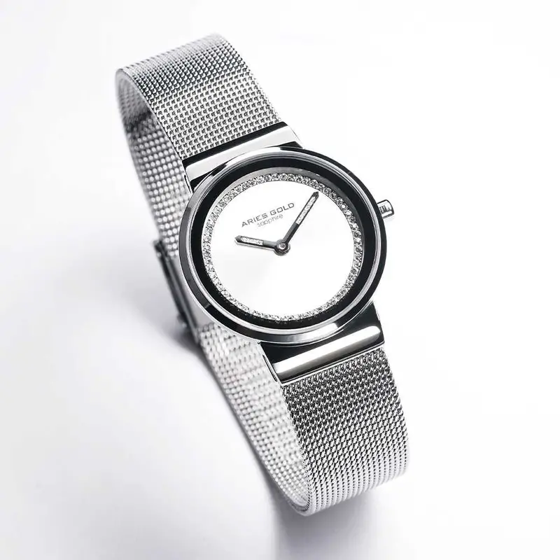 Aries Gold Enchant Sonja Silver Women's Watch - Mesh Strap | L 5003 S-S 2