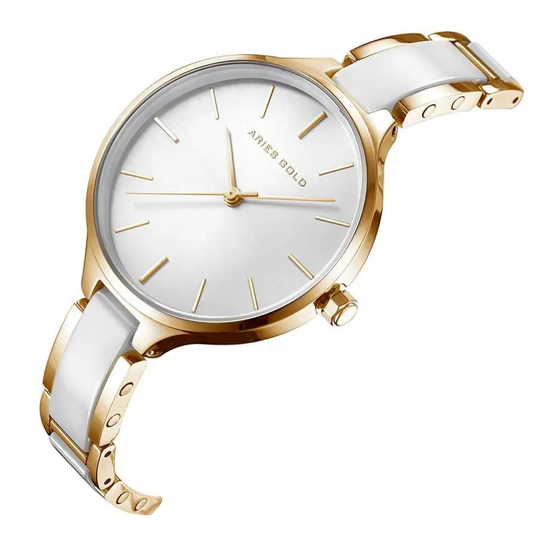 Aries Gold Enchant White Women's Watch - Ceramic Inlay | L 5036Z G-W 2