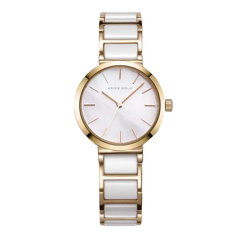 Aries Gold Enchant White Women's Watch - Ceramic Inlay | L 5037Z G-W 1