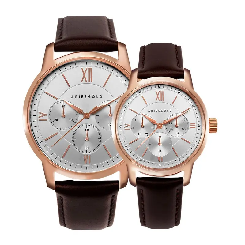 Aries Gold Eternal Brown Couple's Watch - Multifunction | G 1027 & L 1028 Rg-S 1