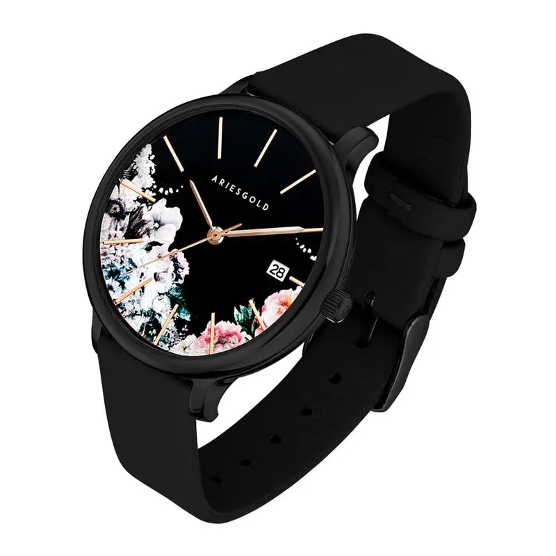 Aries Gold Fleur Black Women's Watch - Floral Dial | L 5035A Bk-Bkfl 2