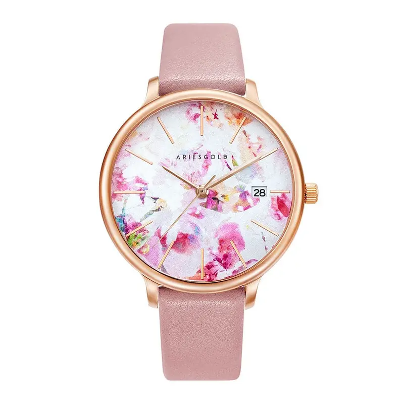 Aries Gold Fleur Pink Women's Watch - Floral Dial | L 5035A Rg-Pifl 1