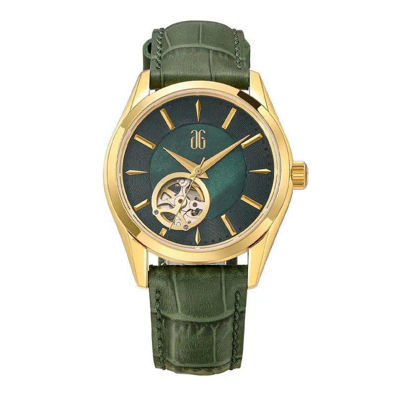Aries Gold Goldex Green Women's Watch - Open Heart | L 8023 G-Gn 1