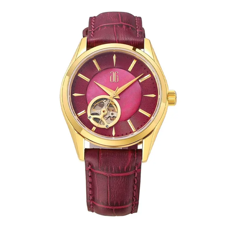 Aries Gold Goldex Red Women's Watch - Open Heart | L 8023 G-R 1