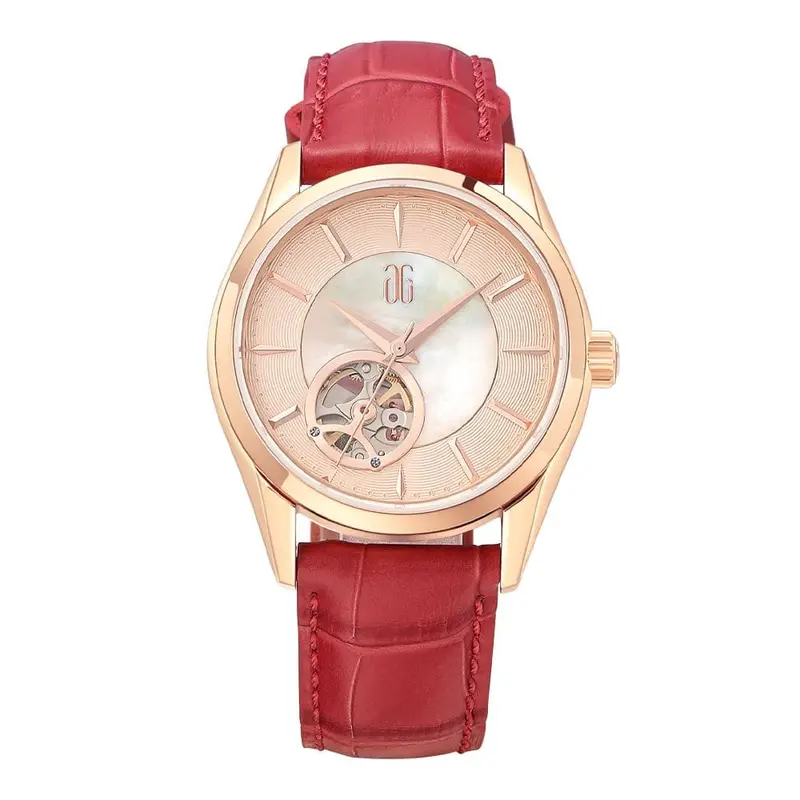 Aries Gold Goldex Red Women's Watch - Open Heart | L 8023 Rg-Bei 1