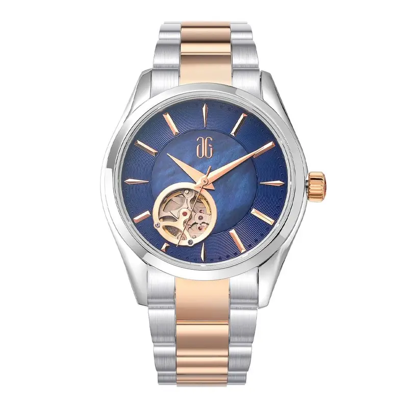Aries Gold Goldex Two-Tone Women's Watch - Open Heart | L 8023 Srg-Bu 1