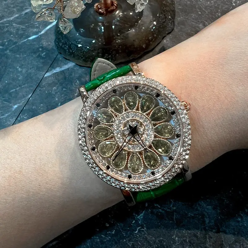 Aries Gold Green Women Watch Genuine Leather Strap | L 5046 Rggn-Gn 1