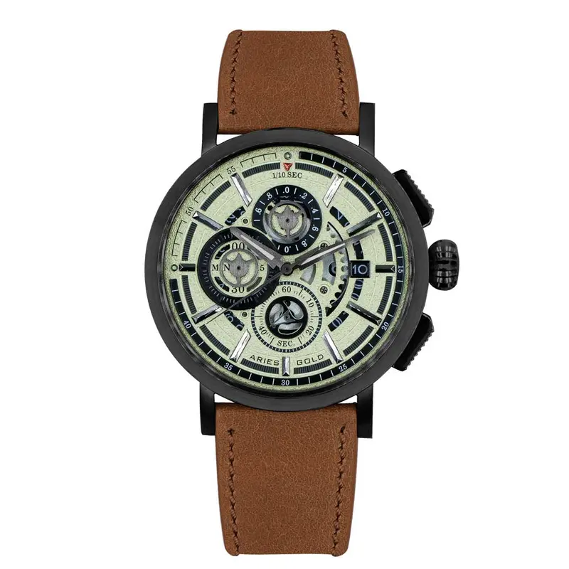 Aries Gold Hawk Brown Men's Watch - Chronograph | G 7018 Bk-Bei 1