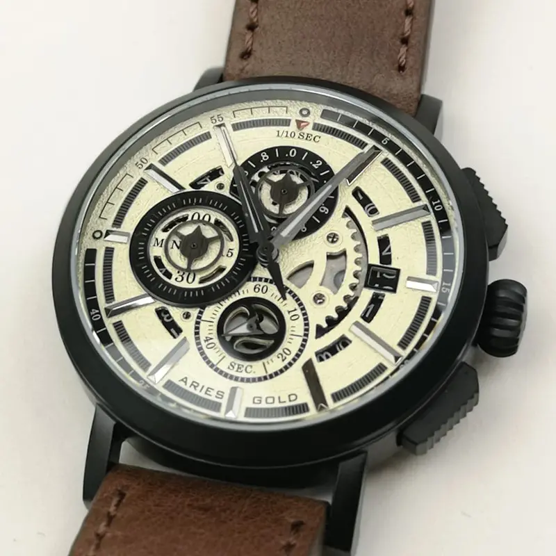 Aries Gold Hawk Brown Men's Watch - Chronograph | G 7018 Bk-Bei 2