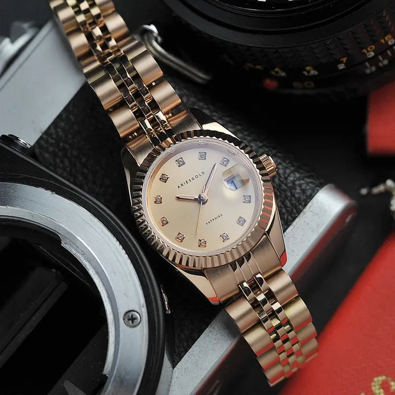Aries Gold Heritage Rose Gold Women Watch - Sapphire Glass | L 1070 Rg-Rg12s 1