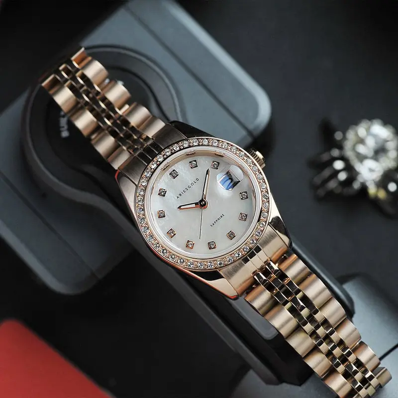 Aries Gold Heritage Rose Gold Women's Watch - Stainless Steel Strap | L 1070 Rg-Mp 1