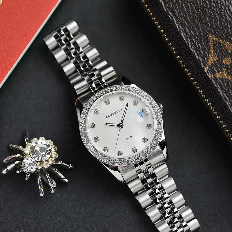 Aries Gold Heritage Silver Women Watch - Sapphire Glass | L 1070 Sdia-Mp 1