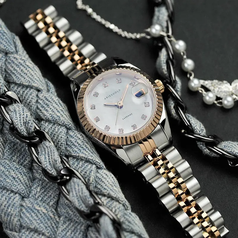 Aries Gold Heritage Two-Tone Women Watch Stainless Steel Strap | L 1070 2Tr-Mp 1