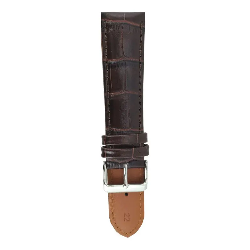 Aries Gold Hickory Brown Croco Ag-L0003 Leather Strap 1