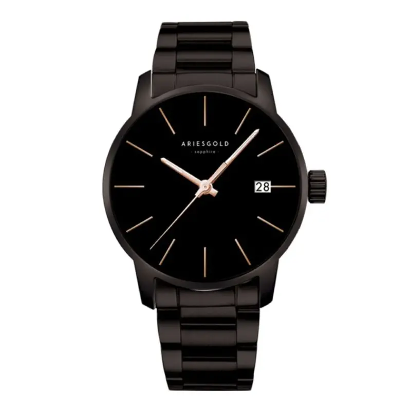 Aries Gold Infinity Black Unisex's Watch - Stainless Steel Strap | G 1029 Bk-Bkrg 1