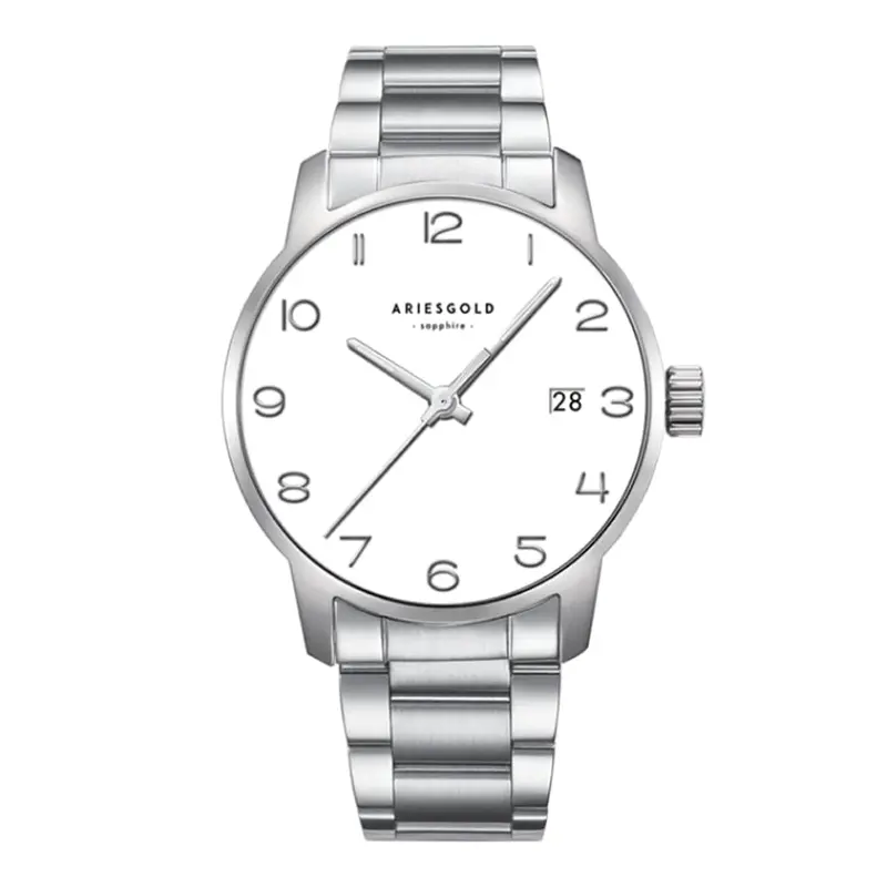 Aries Gold Infinity Silver Men's Watch - Sapphire Glass | G 1029 S-Num 1