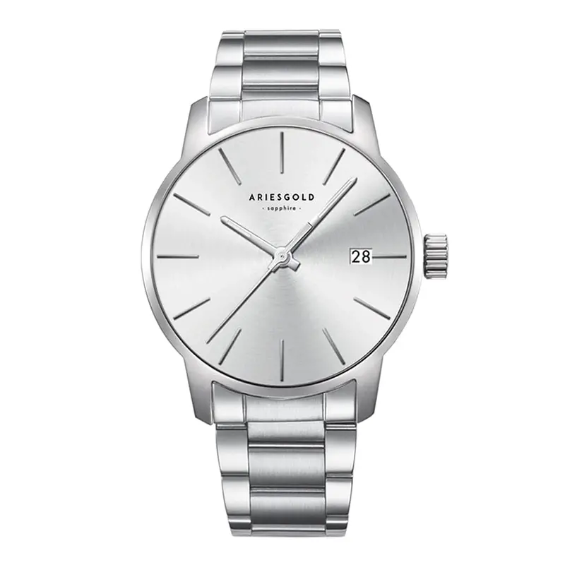 Aries Gold Infinity Silver Men's Watch - Stainless Steel Strap | G 1029 S-S 1
