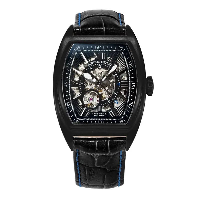 Aries Gold Infinum Cruiser Black Men's Watch - Skeleton Dial | G 901 Bk-Bkbu 1
