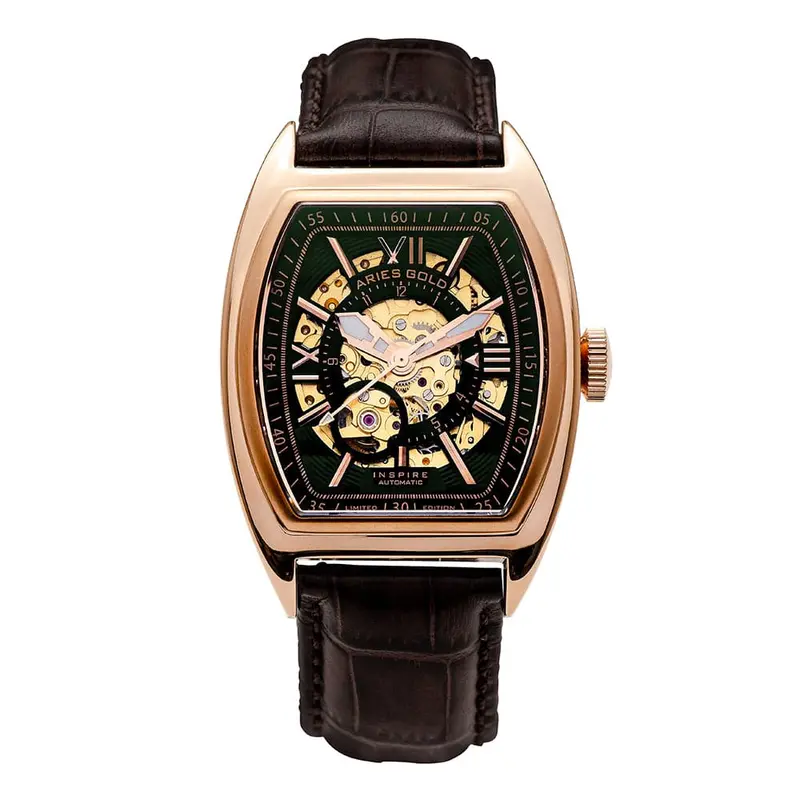 Aries Gold Infinum Cruiser Brown Men's Watch - Skeleton Dial | G 901A Rg-Gnrg 1