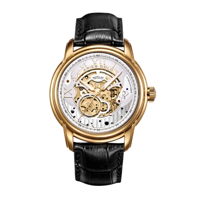 Aries Gold Infinum El Toro Black Men's Watch - Skeleton Dial | G 9005G G-S 1
