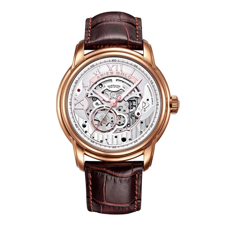 Aries Gold Infinum El Toro Brown Men's Watch - Skeleton Dial | G 9005G Rg-S 1