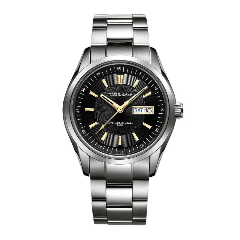 Aries Gold Infinum President Black Dial Men's Watch - Sapphire Glass | G 9004 S-Bk 1