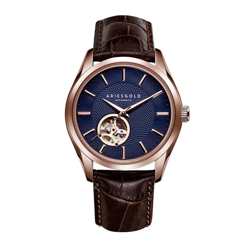 Aries Gold Inspira Brown Men's Watch - Open Heart | G 9022 Rg-Bu 1