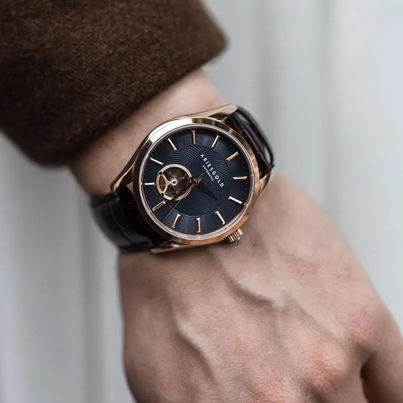 Aries Gold Inspira Brown Men's Watch - Open Heart | G 9022 Rg-Bu 2