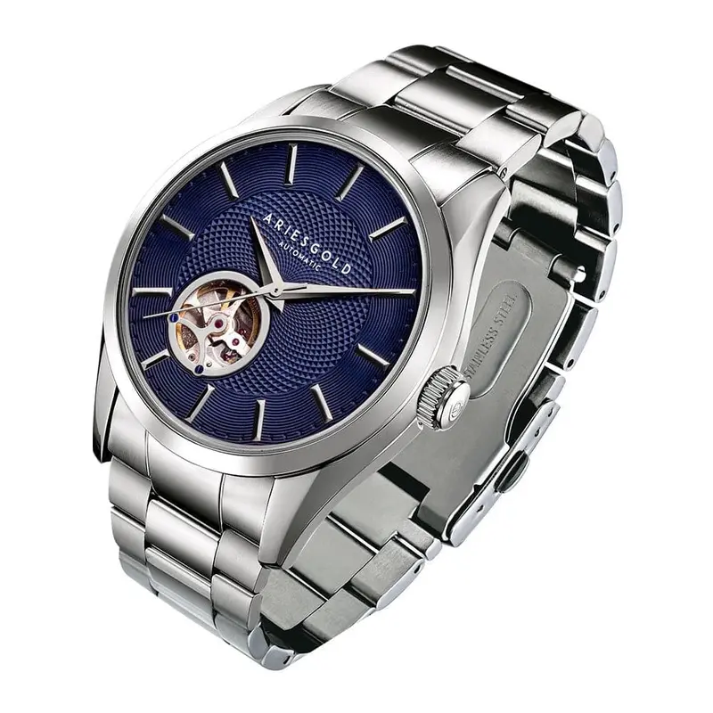 Aries Gold Inspira Silver Couple's Watch - Open Heart | G 9022 & L 9023 S-Bu 2