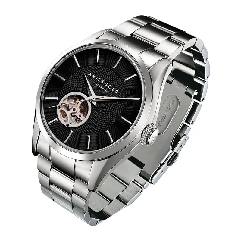 Aries Gold Inspira Silver Men's Watch - Open Heart | G 9022 S-Bk 2