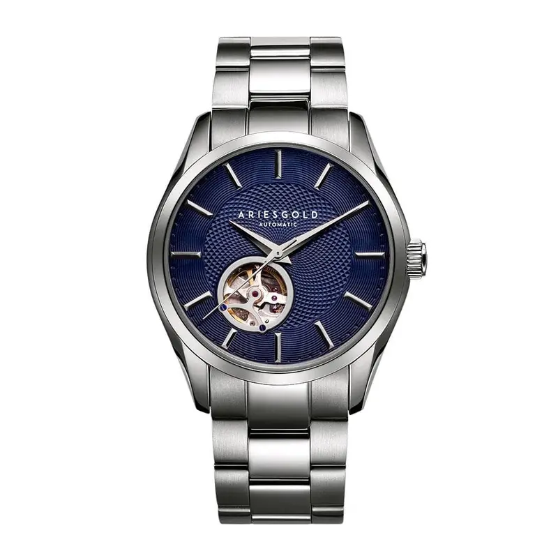 Aries Gold Inspira Silver Men's Watch - Open Heart | G 9022 S-Bu 1