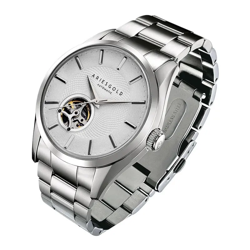 Aries Gold Inspira Silver Men's Watch - Open Heart | G 9022 S-W 2
