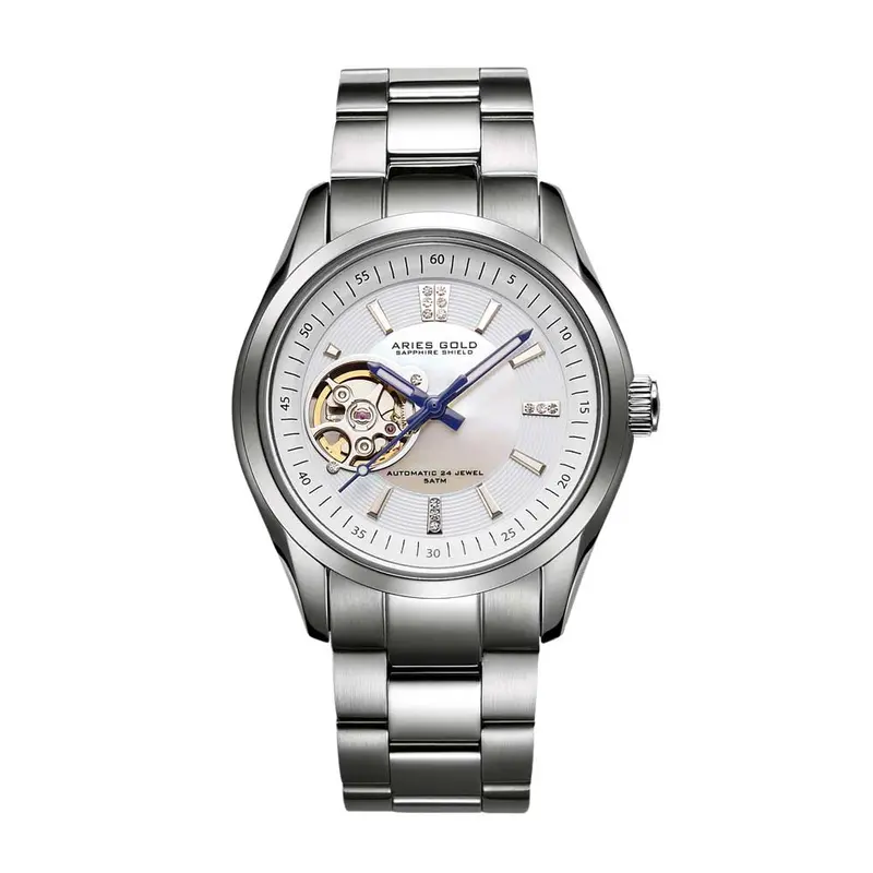 Aries Gold Inspira Silver Women's Watch - Open Heart | L 9003 S-Wmop 1
