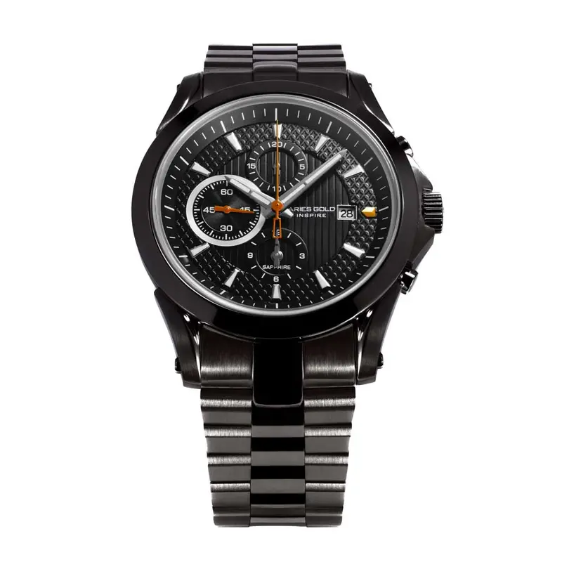 Aries Gold Inspire Black Men's Watch - Chronograph | G 725A Cp-Black 1