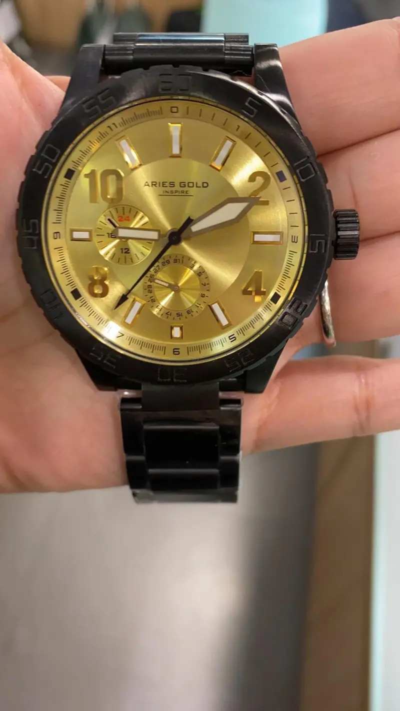 Aries Gold Inspire Black Women's Watch - Multifunction | G 707 Bk-G 1