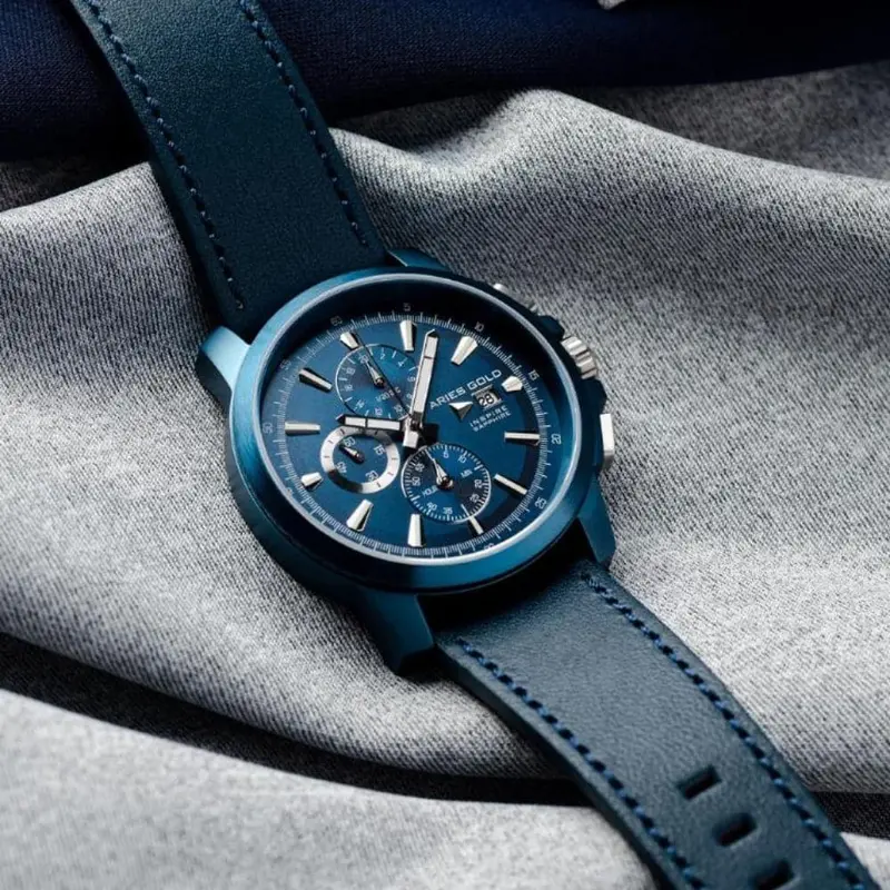 Aries Gold Inspire Contender Blue Men's Watch - Chronograph | G 7301A Bu-Bu 2