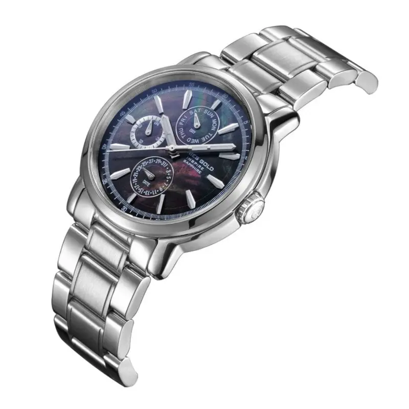 Aries Gold Inspire Contender Silver Women's Watch - Chronograph | B 7302 S-Bkmop 2