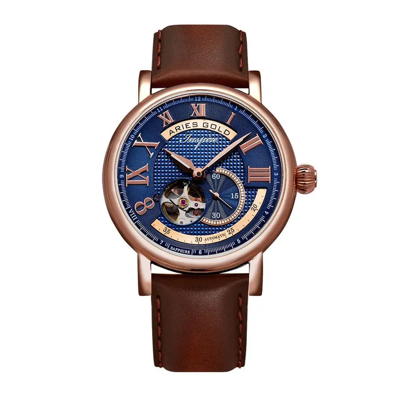 Aries Gold Inspire Gauntlet Brown Men's Watch - Open Heart | G 903A Rg-Bu 1