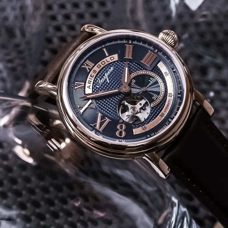 Aries Gold Inspire Gauntlet Brown Men's Watch - Open Heart | G 903A Rg-Bu 2