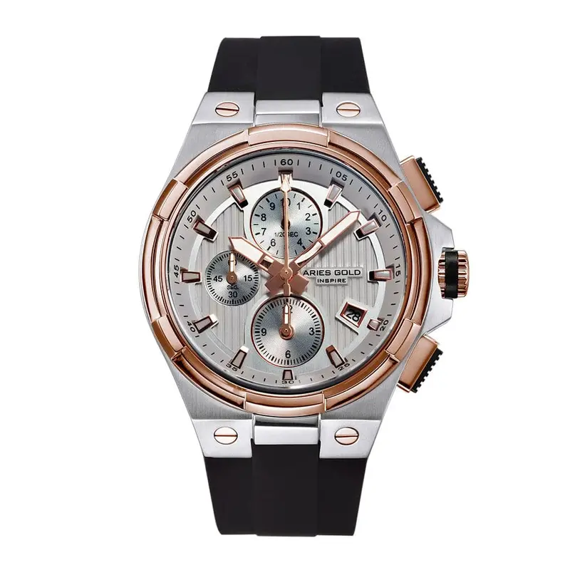 Aries Gold King Black Men's Watch - Chronograph | G 7311 2Tr-Srg 1