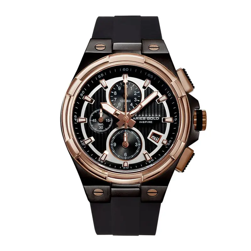 Aries Gold King Black Men's Watch - Chronograph | G 7311 Bkrg-Bkrg 1